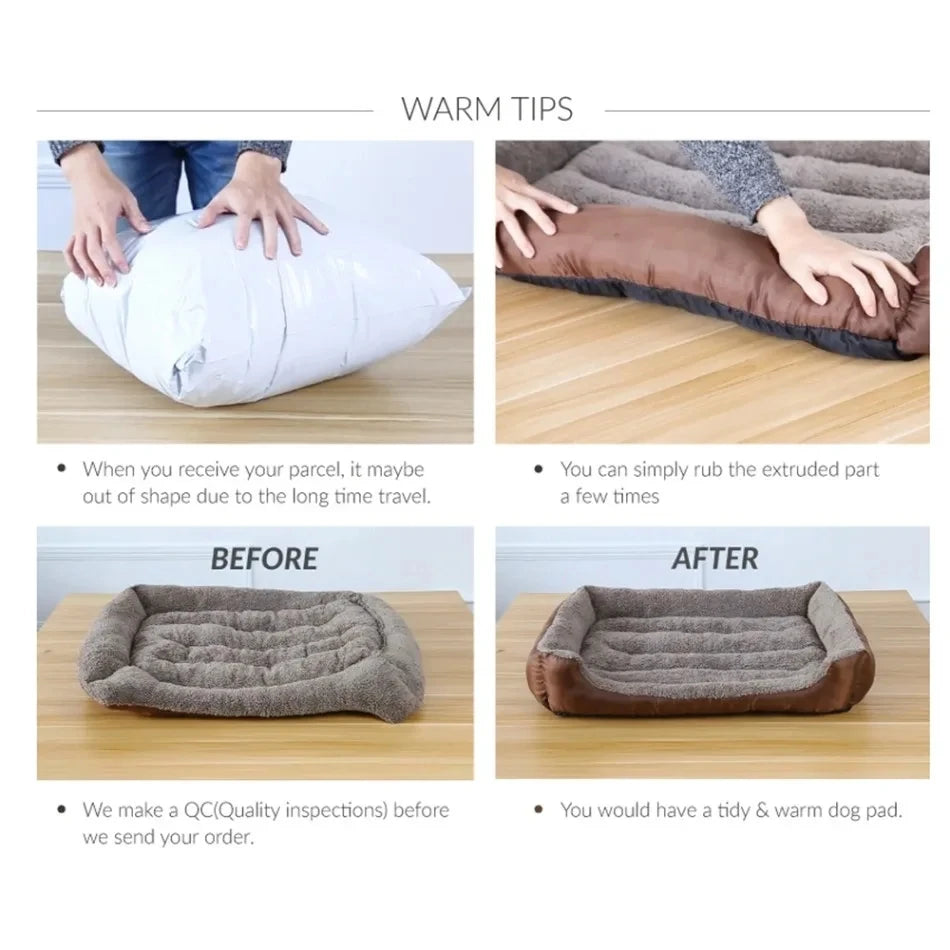 Soft Plush Dog Sofa Bed Warm Washable Pet Cushion